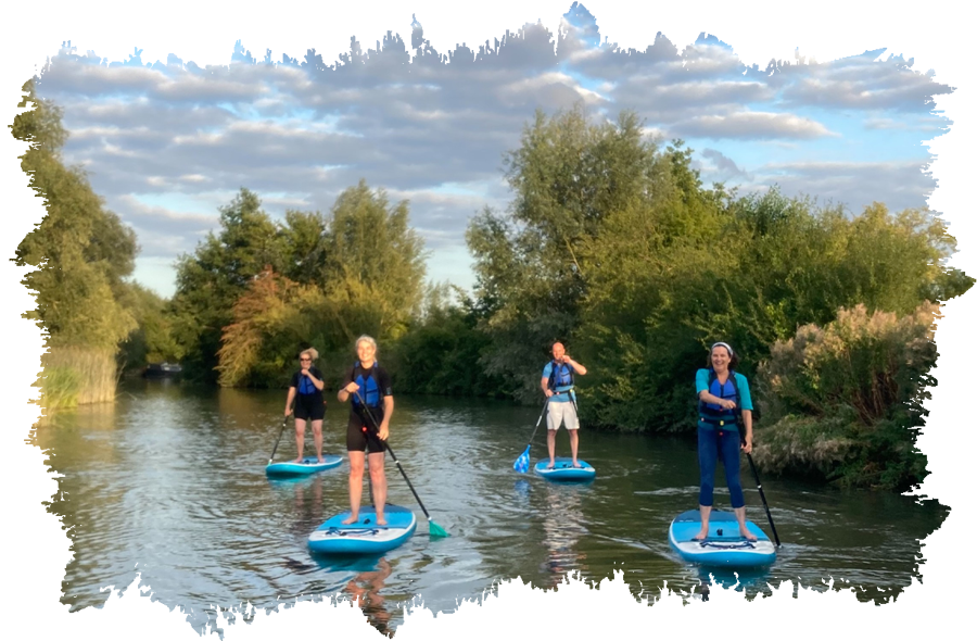 Paddleboarders on the river